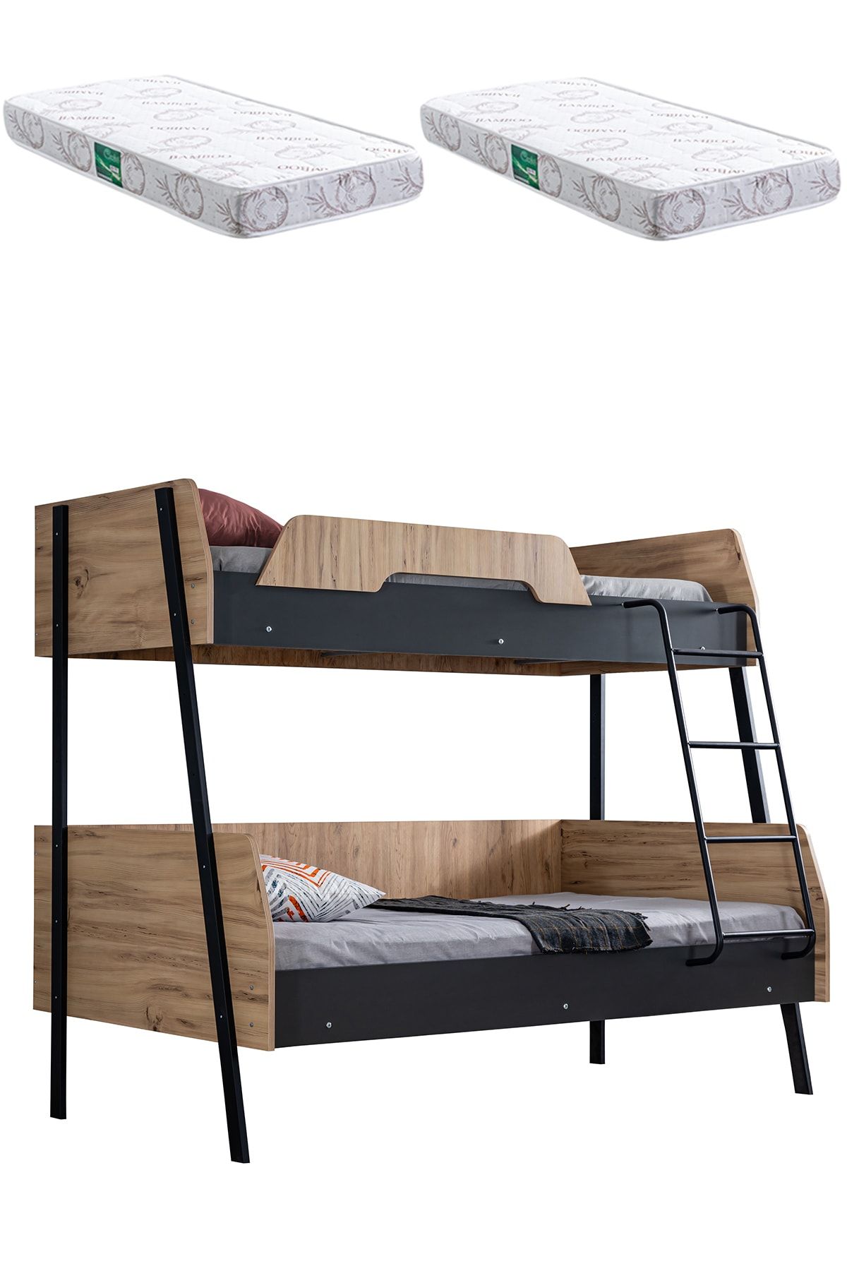 Setay Ranza, Alba 2 Li Ranza, Antrasit Geniş Ranza + 2 Adet Comfort Yatak