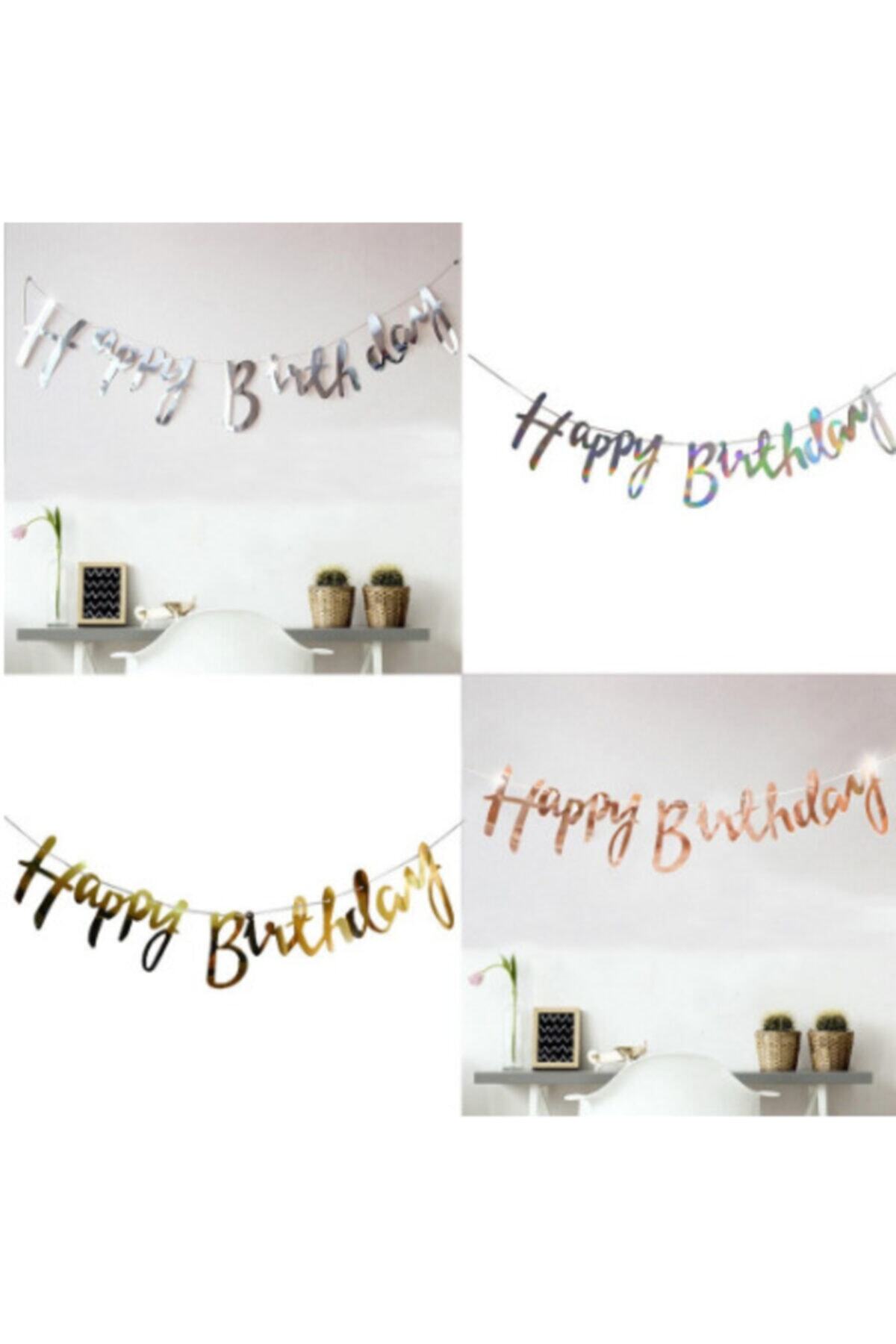 Salkım Party Yılın Ilk Fırsatları - Happy Birthday Flama Süs Bayrak 1 Adet Fuşya Renk - ™ Beyaz At®