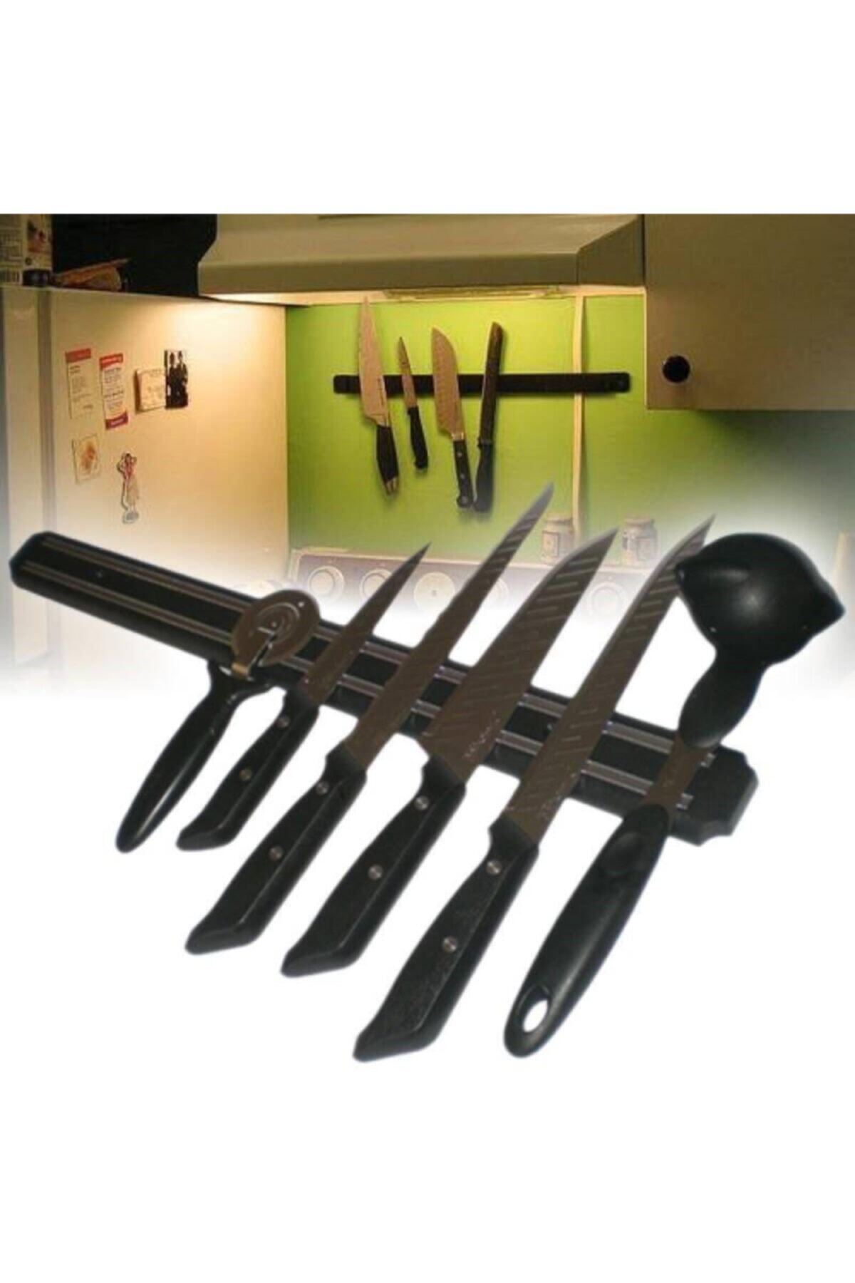 Çokuygunuz Şık Duvara Monteli Mıknatıslı Çatal Bıçak Kaşık Askısı 33 cm