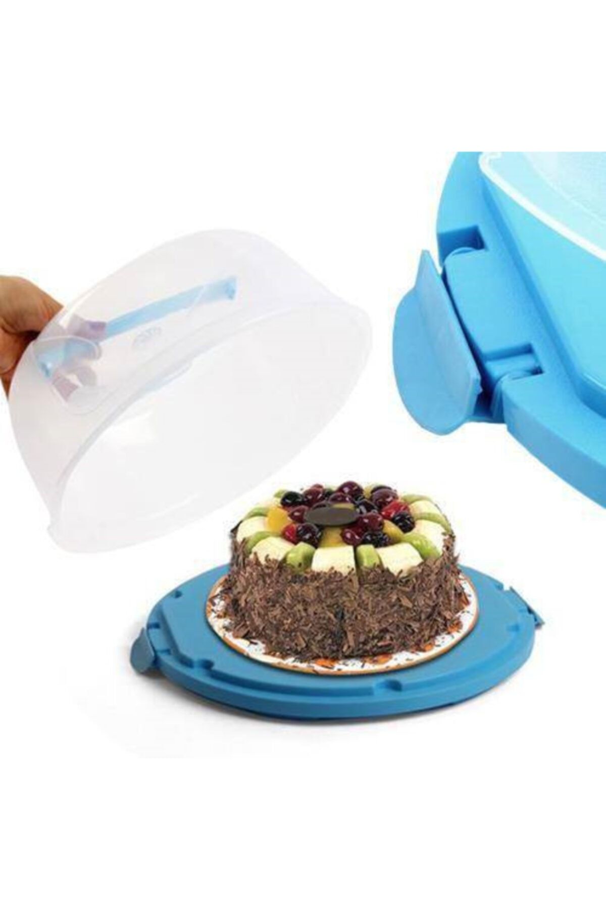 Çokuygunuz 2 Adet Plastik Kapaklı Kurabiye Pasta Kek Fanusu Saklama Kabı