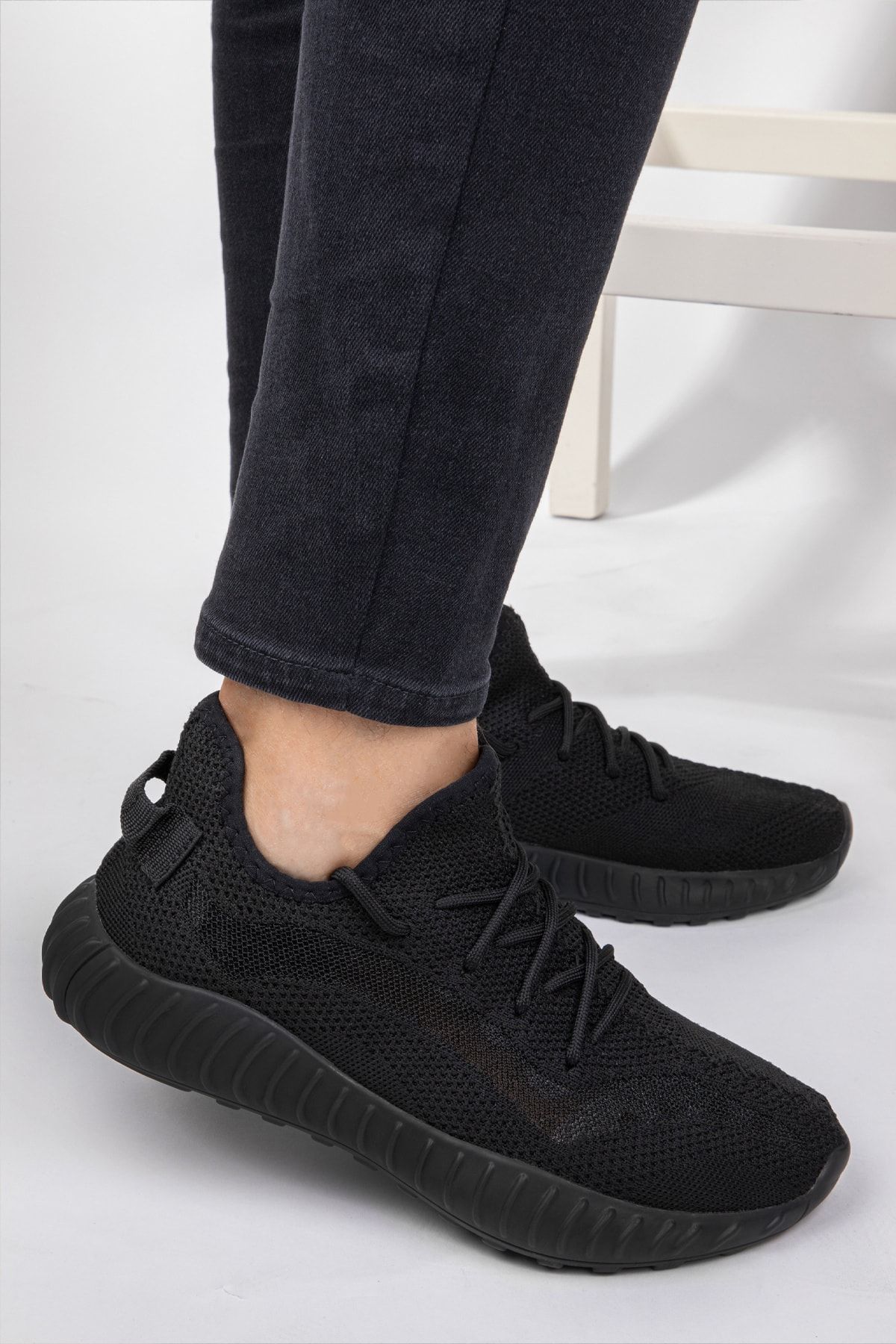 AIRTRACK Unisex Siyah Sneaker Spor Ayakkabı Yürüyüş Ve Koşu Ayakkabısı