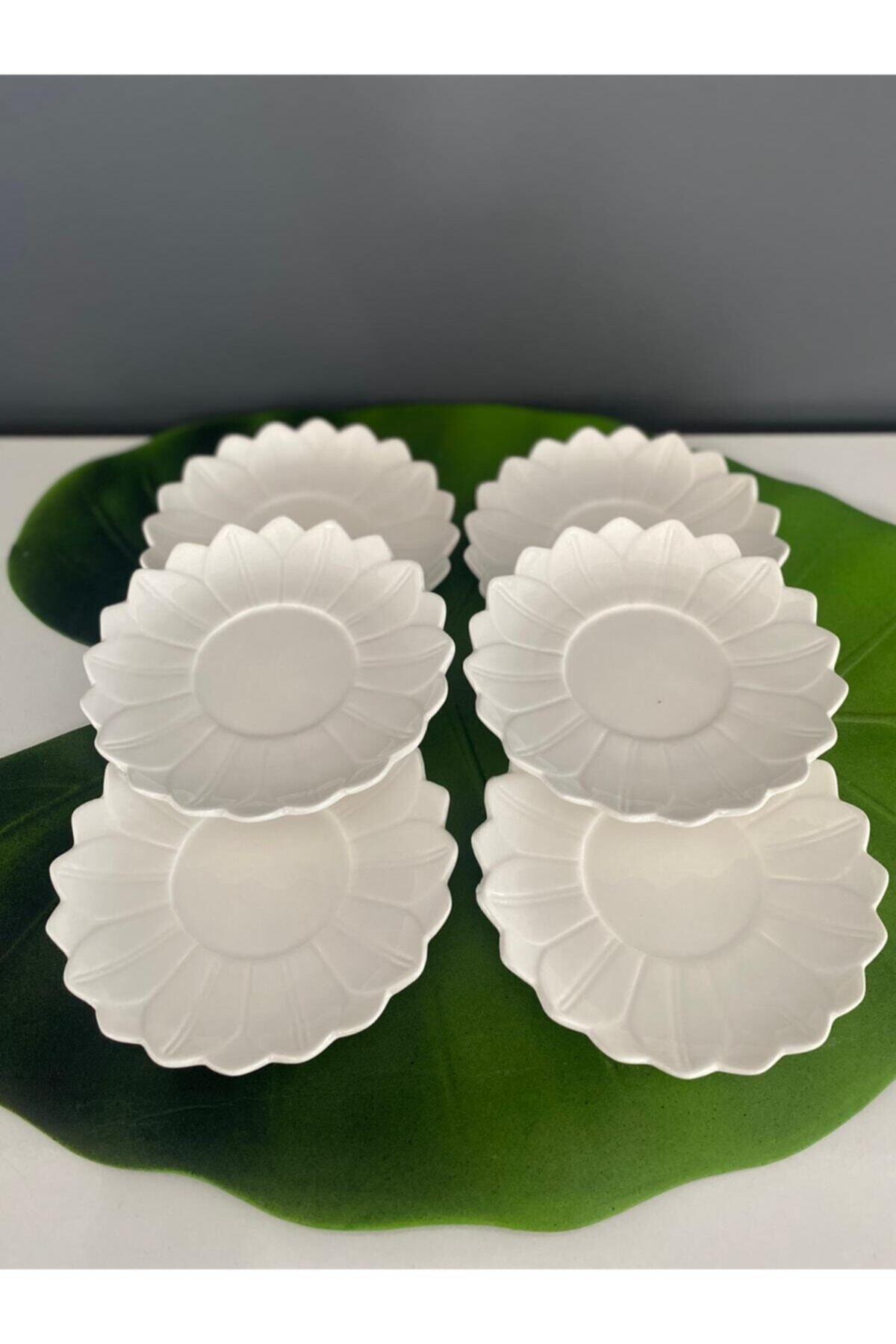 TEKBİR PORSELEN 6 Li Papatya Model Çay Tabak