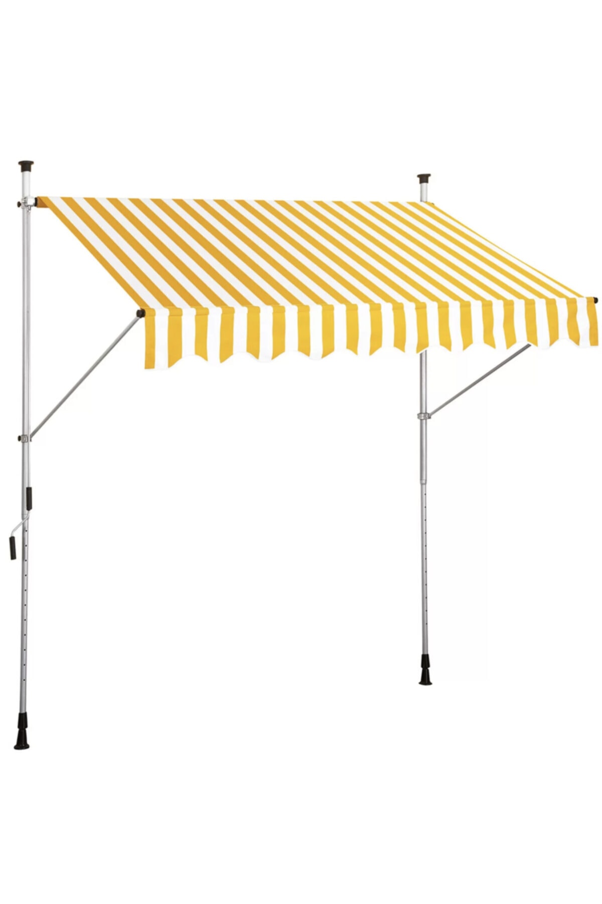 LuxuryStyle Teleskopik Tente Sarı-beyaz 250x130 Cm - Polyester - Yükseklik: 2 Mden 3 Mye Kadar Ayarlanabilir