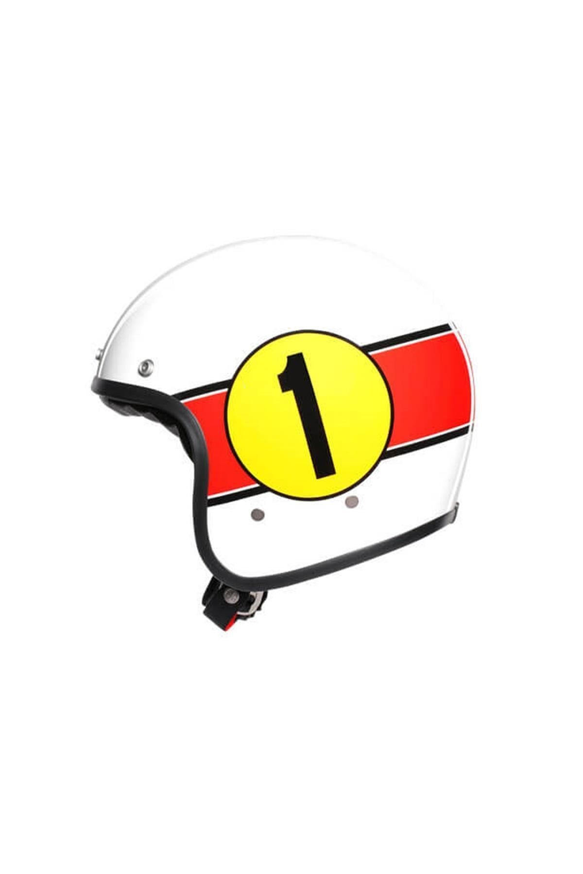 AGV X70 Multi Mino 73 White Red Açık Kask