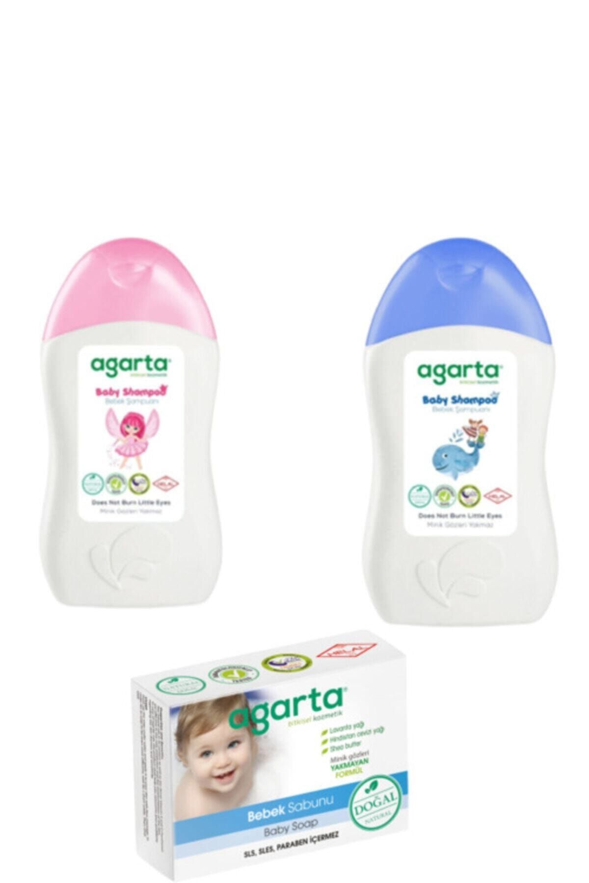 Agarta Doğal 3'lü Bebek Banyo Seti; 2xbebek Şampuanı 400ml Ve Bebek Sabunu