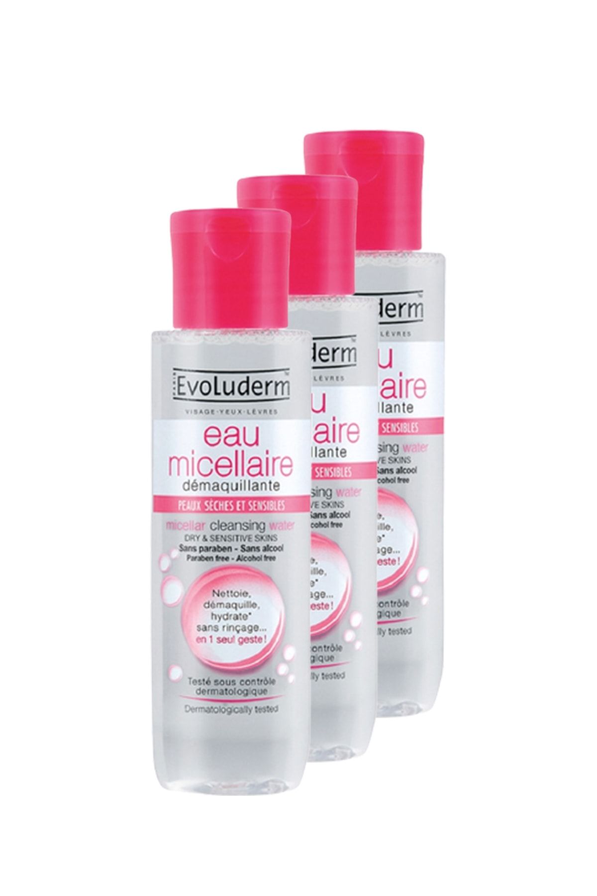 Evoluderm Kuru Ve Hassas Ciltler İçin Micellar Su 100 ml 3'lü Set