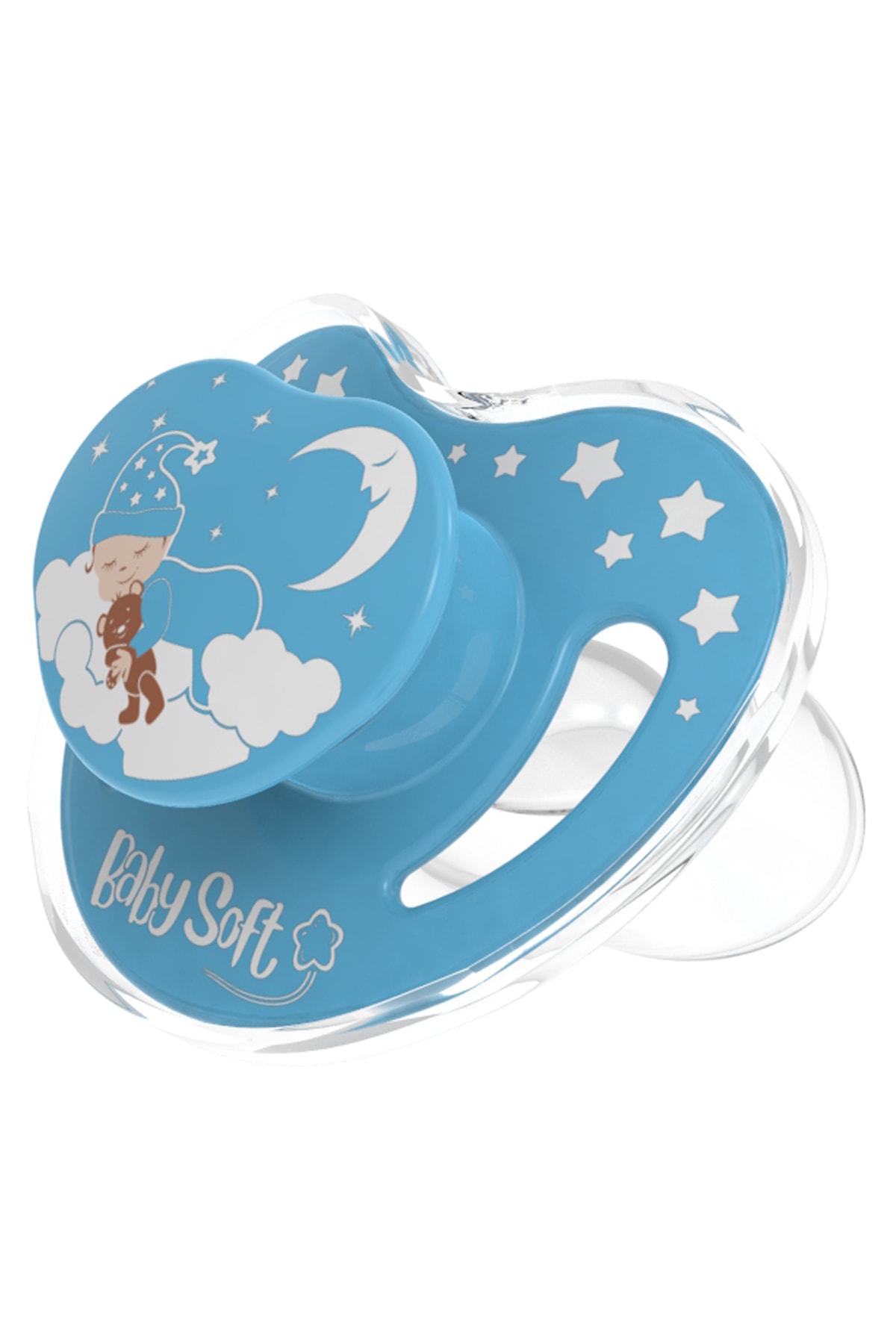 Babysoft Kapaklı Damak Uçlu Mavi Uyku Emziği 18+ Ay Kız / Erkek