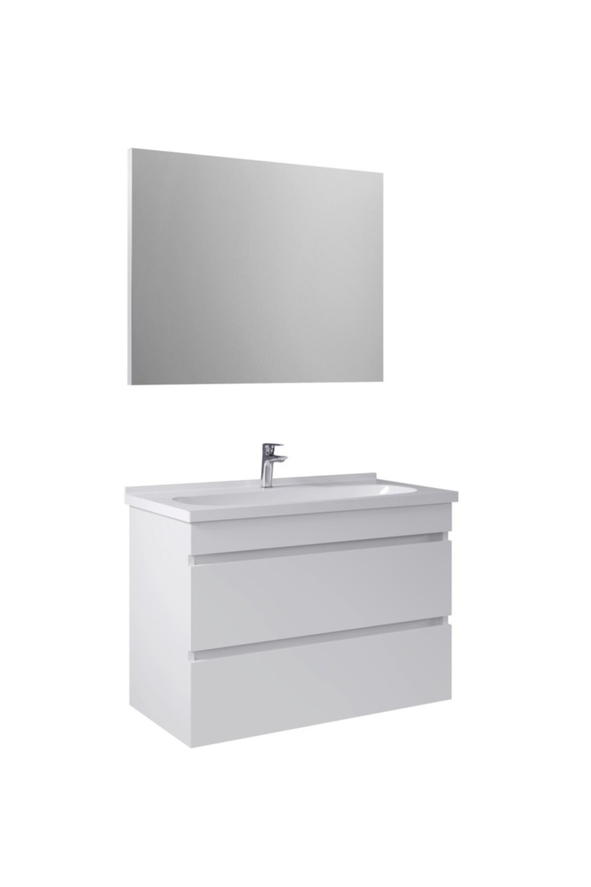 Çamsan Çekmeceli Banyo Seti Beyaz Mdf-lam 80 Cm Lavabo Ayna
