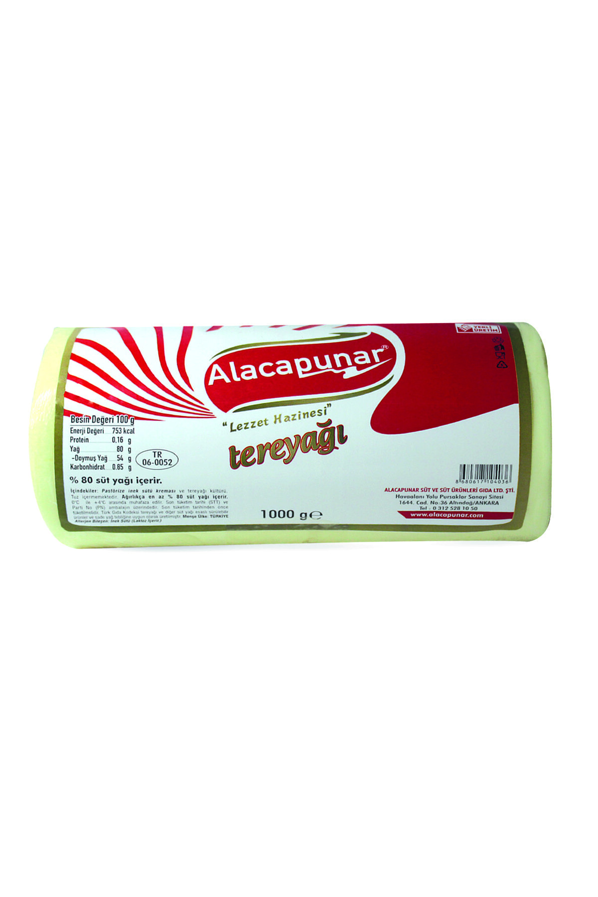 ALACAPUNAR Rulo Tereyağı 1000 gr