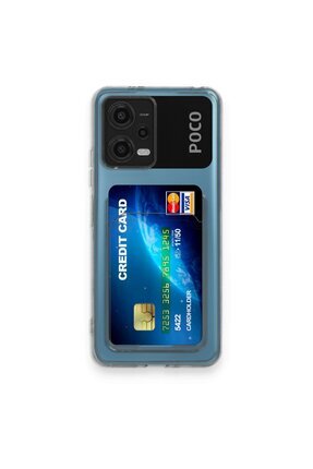 Xiaomi Poco X5 Kamera Korumalı Kartlıklı Setra Şeffaf Silikon Kılıf Image 0