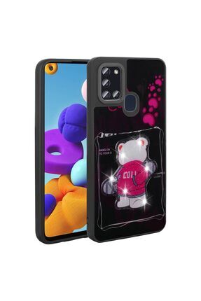 Galaxy A21S Kılıf Parlayan Kabartmalı İkonik Figürlü Zore Amas Silikon Kapak-Siyah Image 0