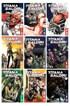 Titana Saldırı 1-2-3-4-5-6-7-8-9. Ciltler Manga Seti - Hajime Isayama Image 0