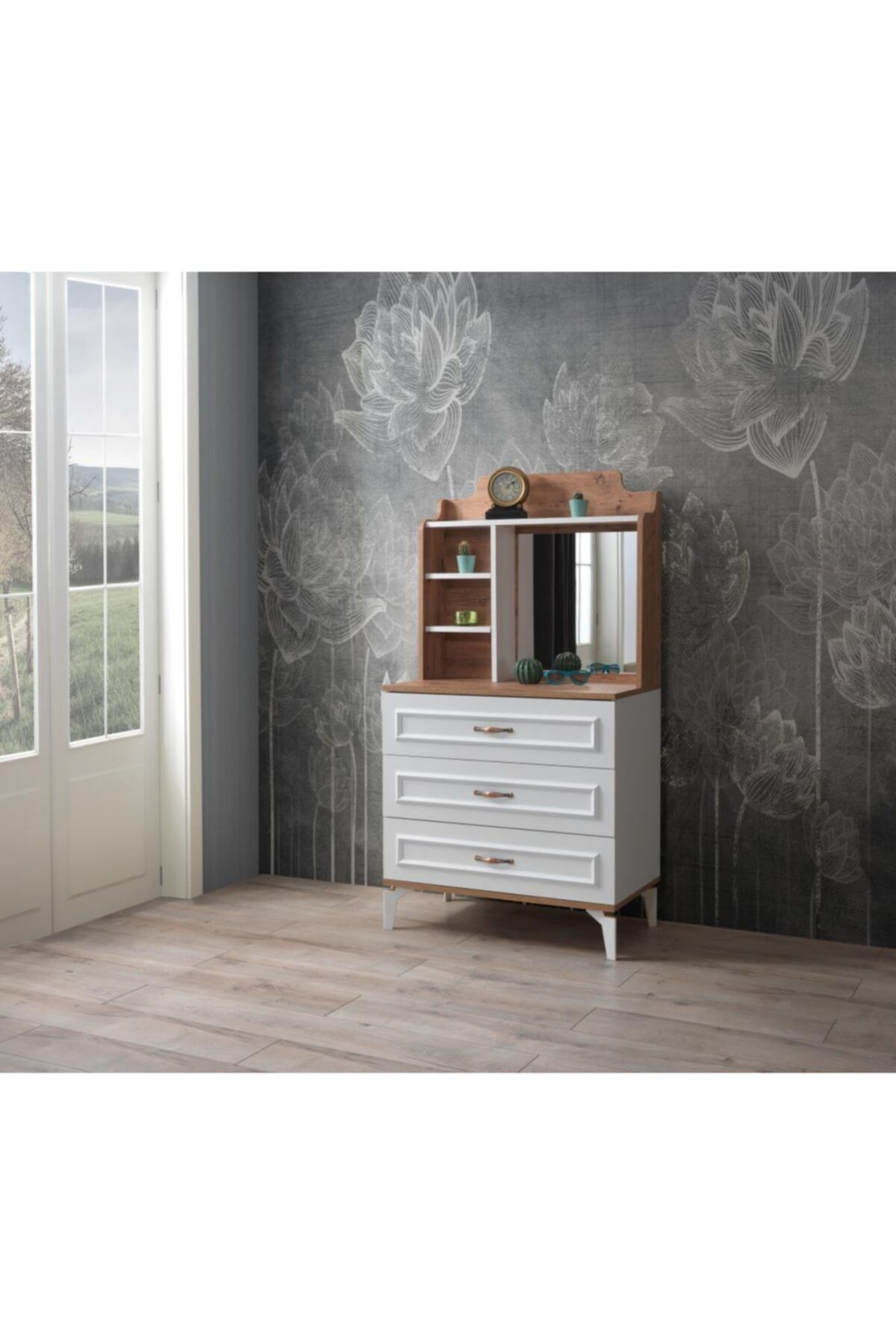 SİVAS GÖZDE MOBİLYA Trend Aynalı 3 Çekmeceli Şifonyer 80x45x151cm