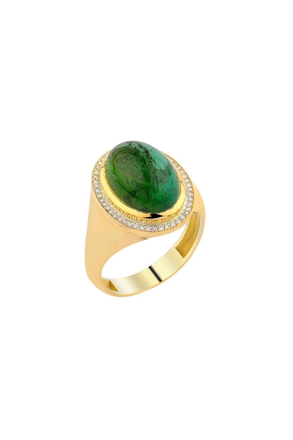 Iryum 0.13 Karat Pırlantalı Turmalin Yüzük Py1694-3