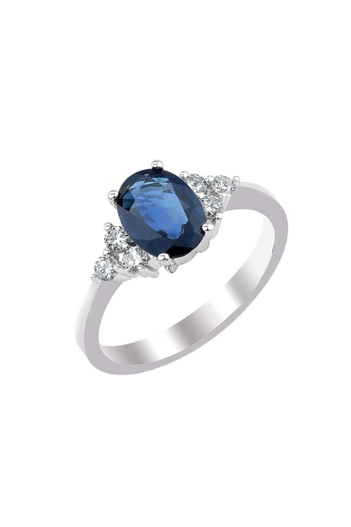 Iryum 0.19 Karat Pırlantalı Safir Tektaş Yüzük Pyzk042-2