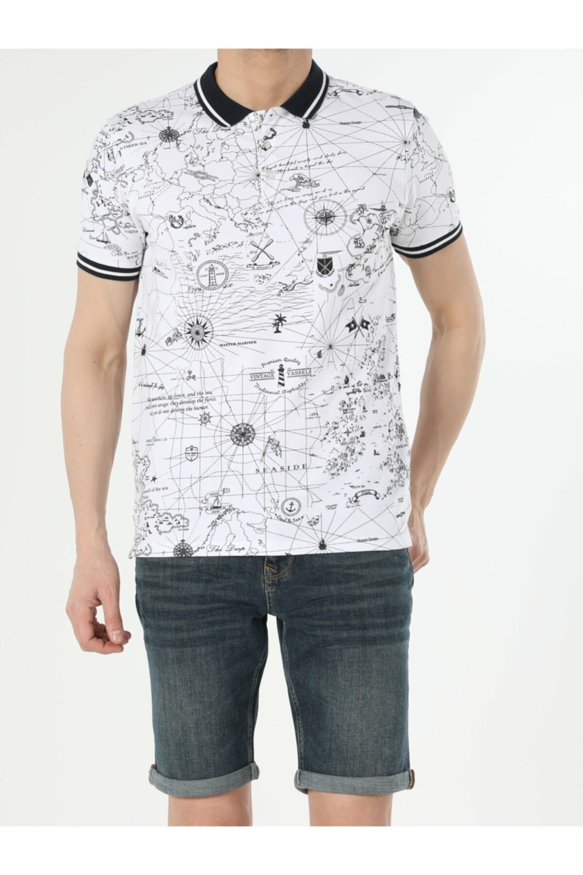 Colin's ERKEK Beyaz Regular Fit Polo Yaka Erkek Kısa Kol Polo Tişört CL1053821
