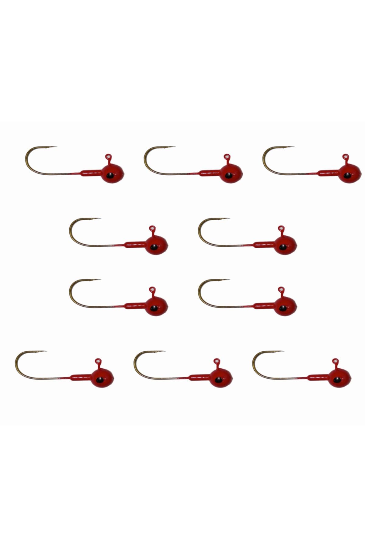 Çiftçi Av Malzemeleri 7gr Jig Head Renkli Kurşun Zoka Iğne Kırmızı 10 Adet