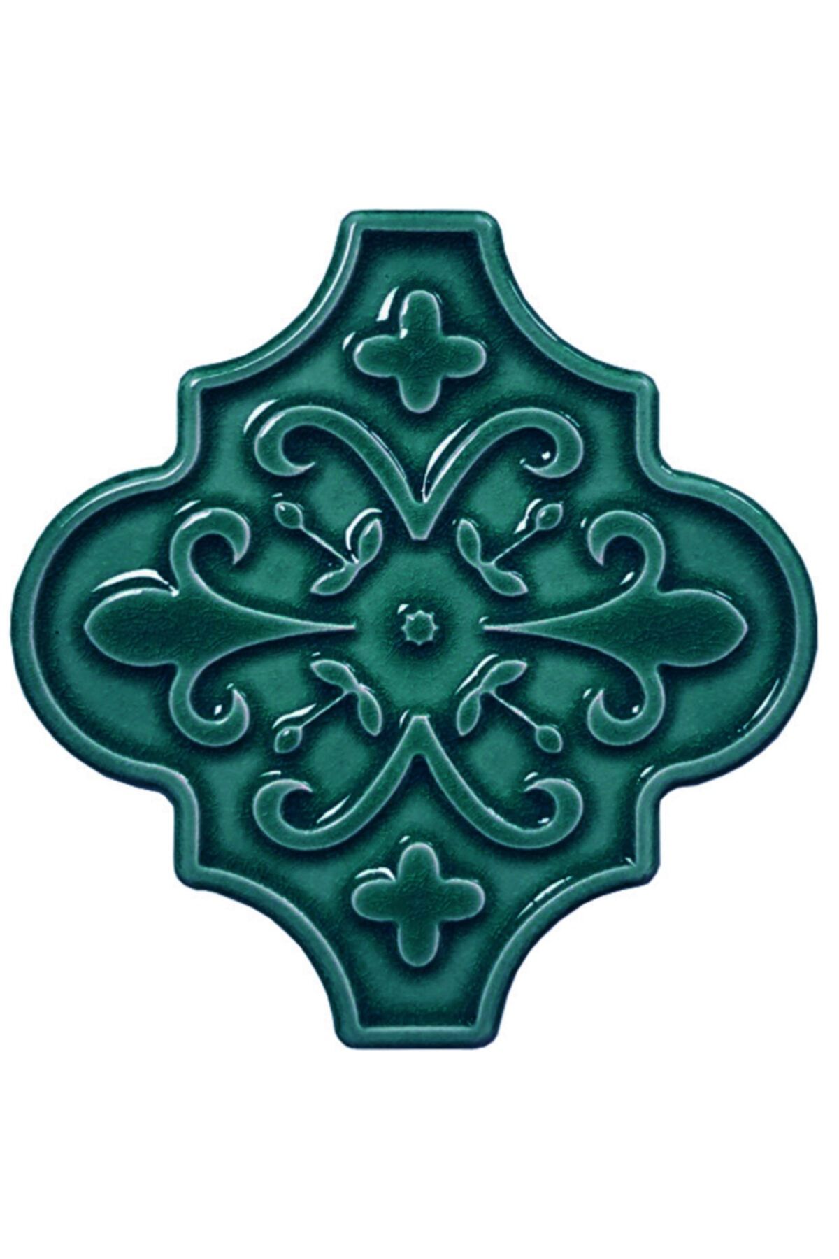Armada Çini 12x12 Ottoman Çiçekli Arabesk Yeşil Çini Karo Seramik