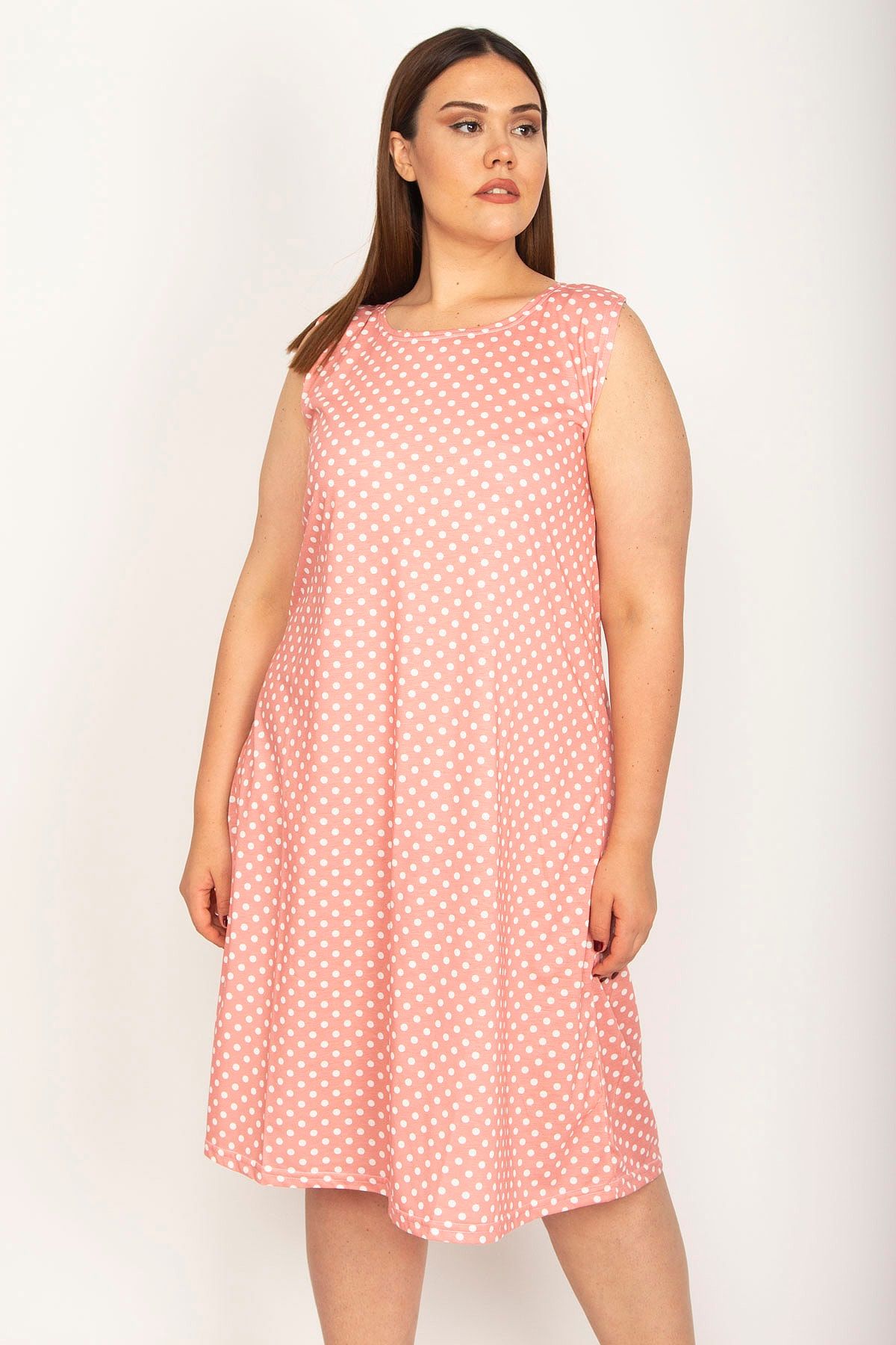 Salmon pink dress plus clearance size