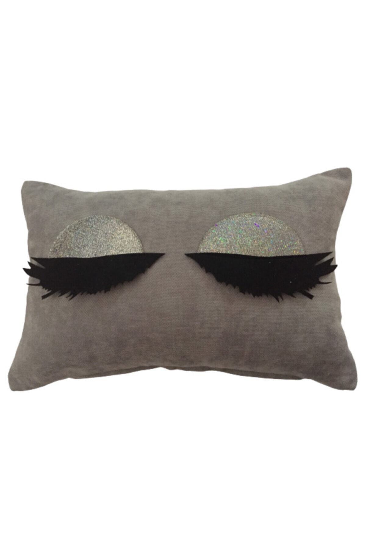 evene sari kirpikli yastik kirlent kilifi simli goz kece kirpik premium kumas fiyati yorumlari trendyol