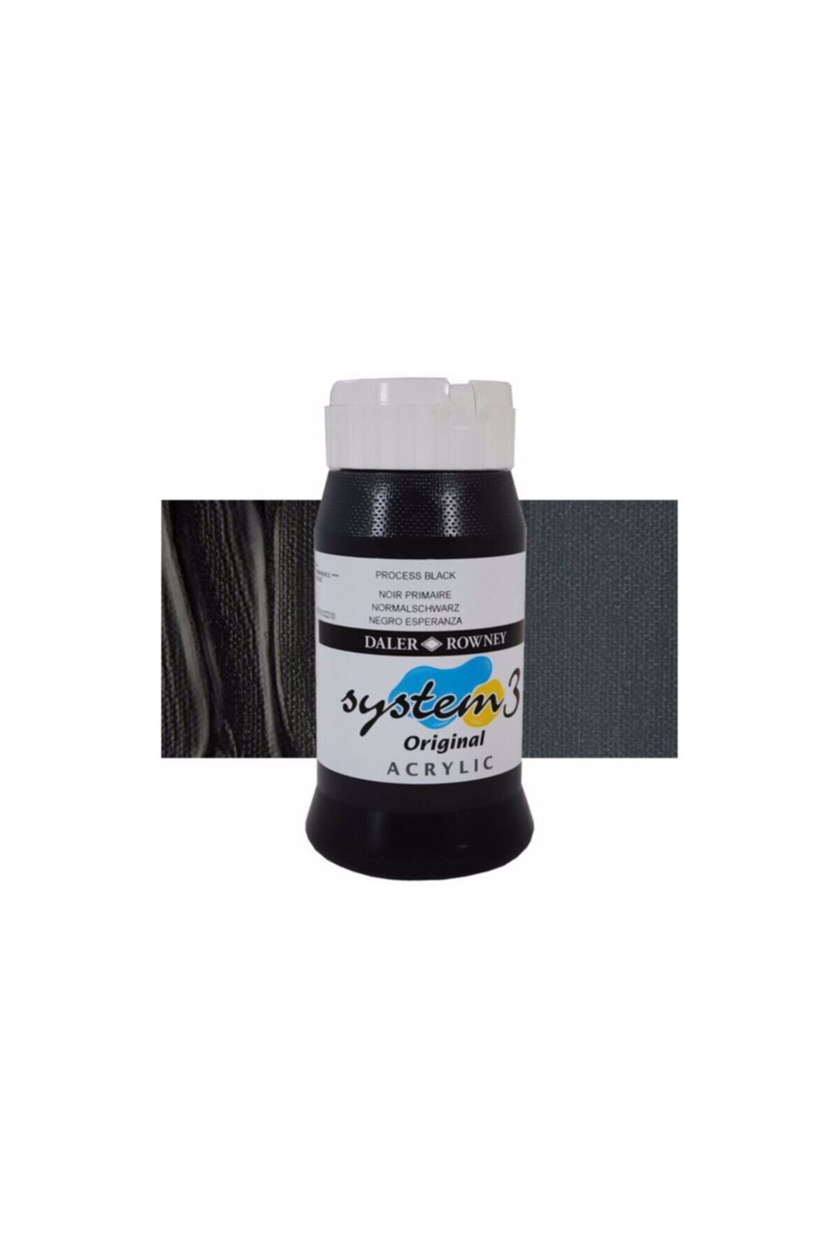 Daler Rowney System 3 Akrilik Boya 500ml - Process Black 040