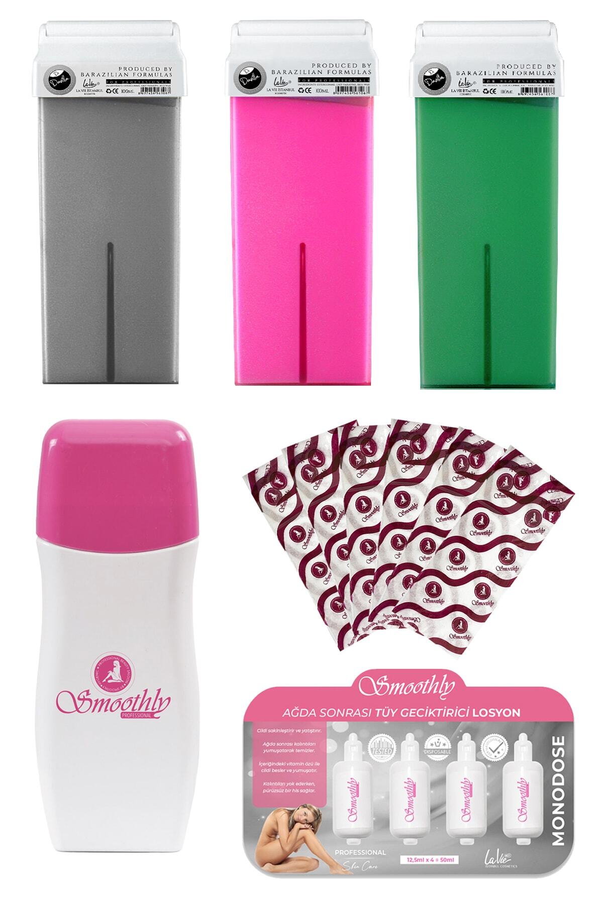 Dr.Davilla 3 Lü Kartuş Pudralı Roll-on + Makinalı +bez+ 4 Lü Tüy Geciktirici Losyon