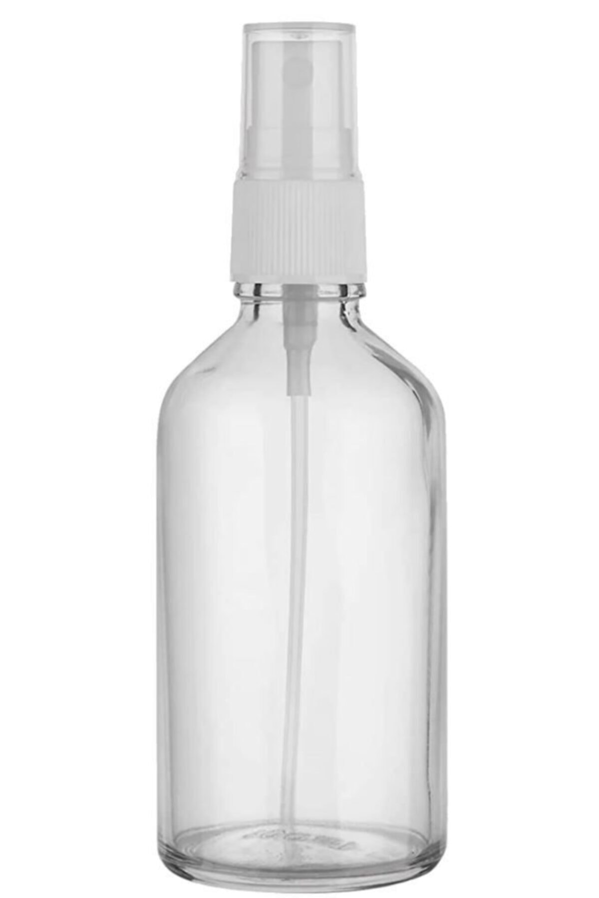 GALENİK Şeffaf Cam Şişe 20ml Beyaz Sprey Başlıklı 48 Adet
