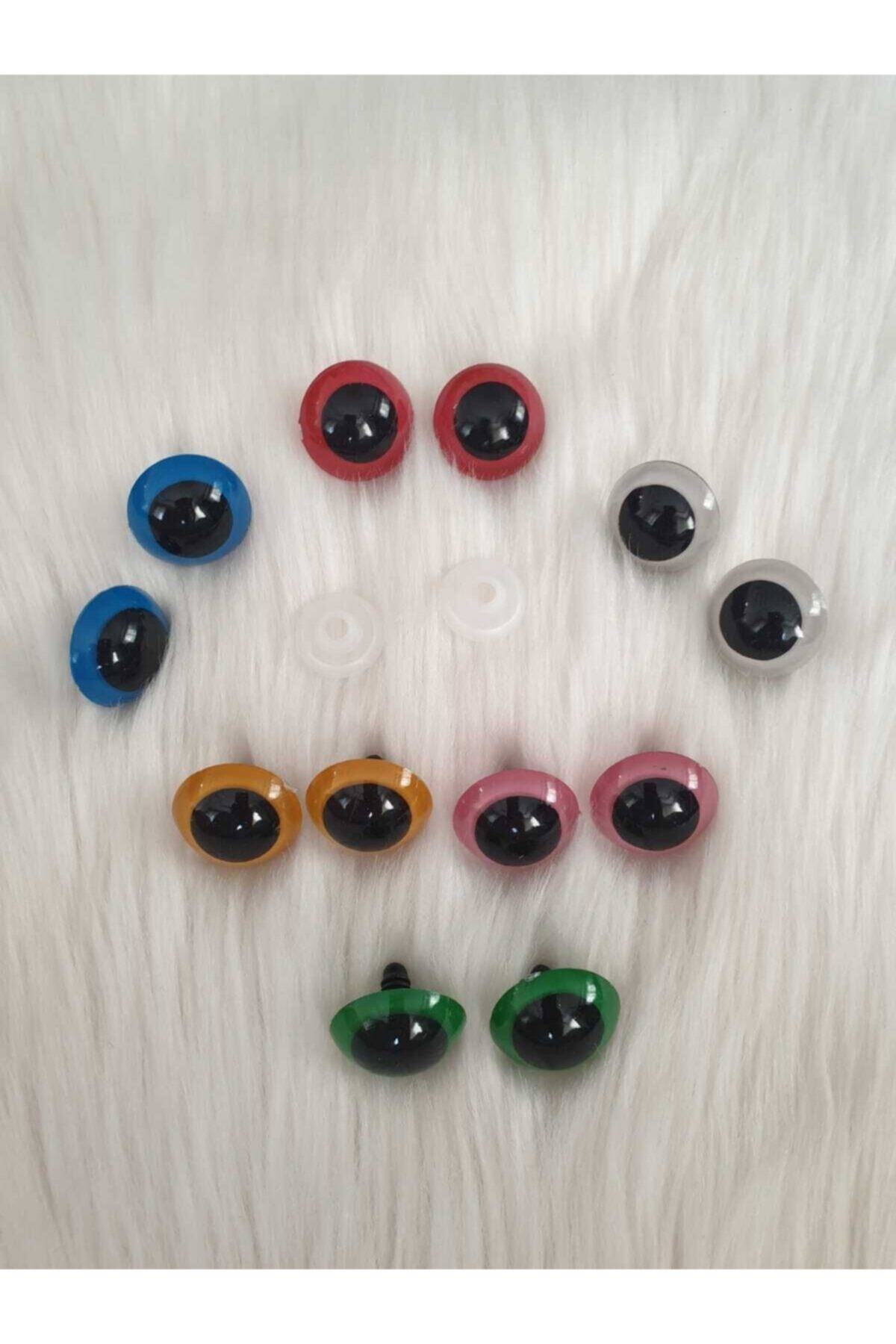 ON MARİFET Karışık Renkli 6çift 12adet Amigurumi Göz Seti 26mm