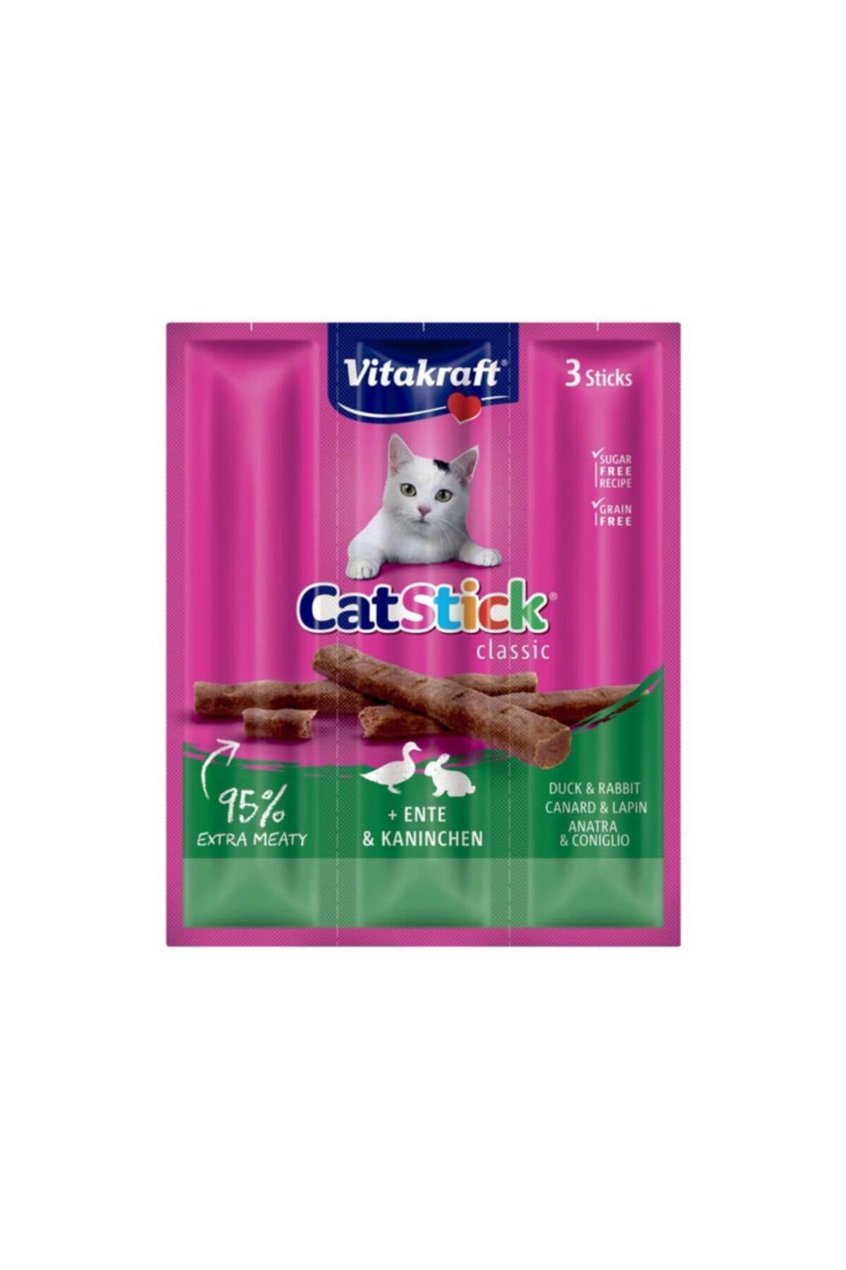 Vitakraft Cat Sticks Tavşan +ördek 3 Adet 54gr