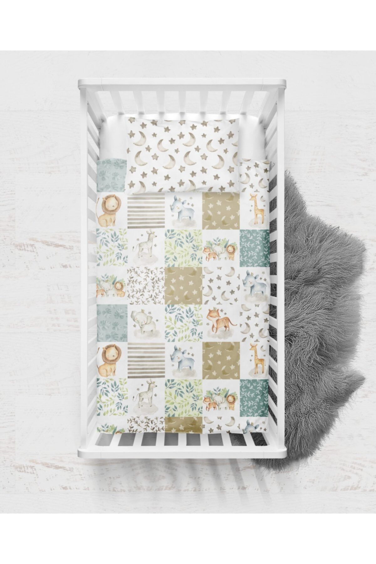 BLZ Woodland Safari Patchwork Tek Kişilik Nevresim Takımı