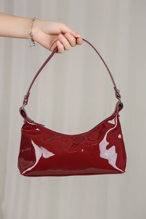 N35 Orijinal Yeni Sezon Parlak Rugan Baget Model Tek Gözlü Şık El Kol ve Omuz Çantası N35 Image 0