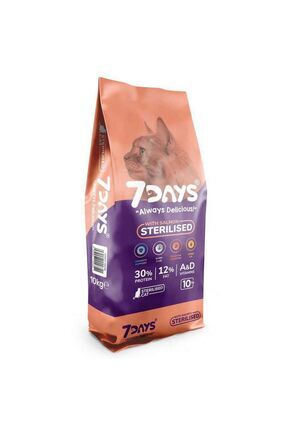 7 Days Balık Etli Kısırlaştırılmış Kedi Maması 10 Kg Image 0