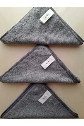Gri Mikrofiber Temizlik Bezi 3 Adet Ev Ve Cam Temizliği Araba Tezgaüstü Bezi Image 0