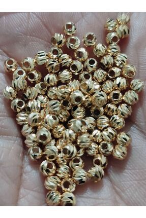 4 mm Gold Dorika Boncuk Kararmayan Dorica (100 adet) Image 0
