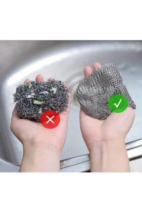 (2Adet) Çok Amaçlı İnox Çizilmez Tel Bulaşık Bezi Çelik Tel Banyo Lavabo Bezi Tel Bulaşık Bezi Image 4