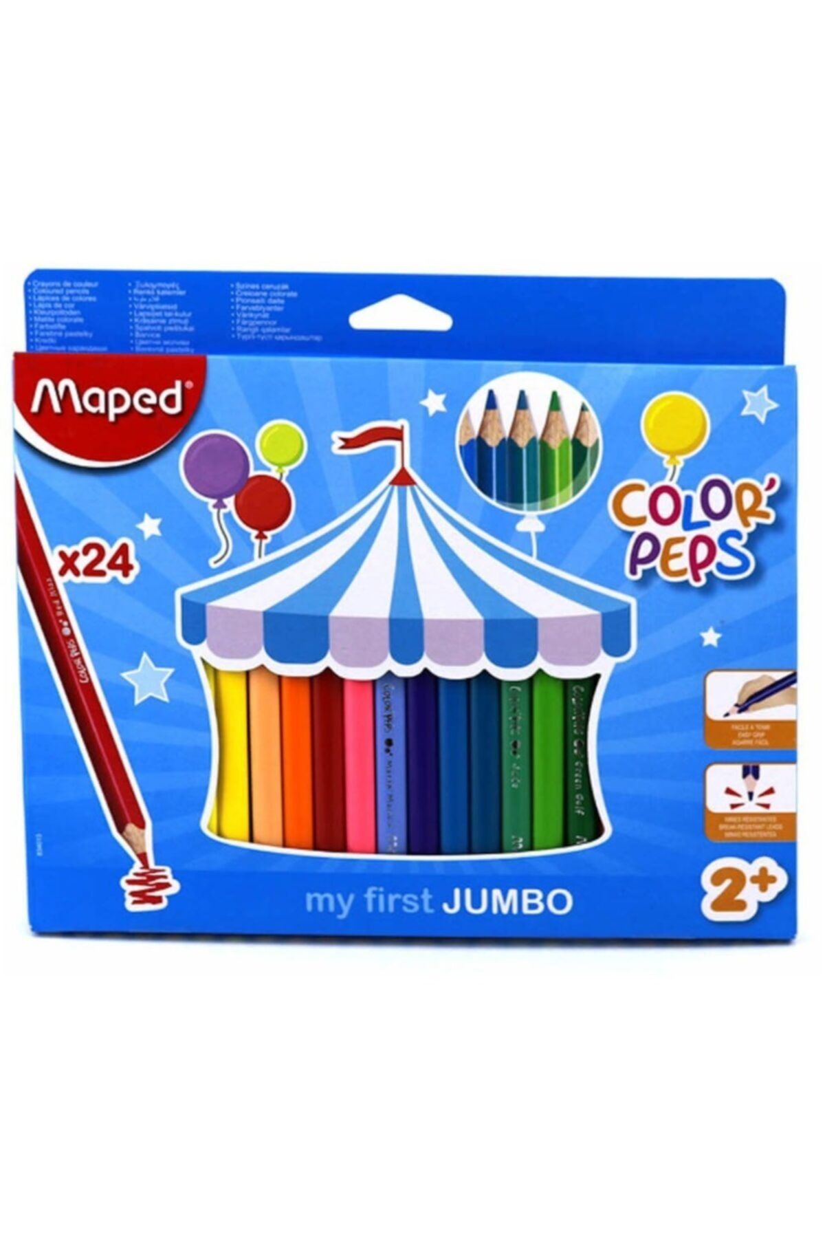 Maped 834013 24 Renk Color Peps Jumbo Kuru Boya