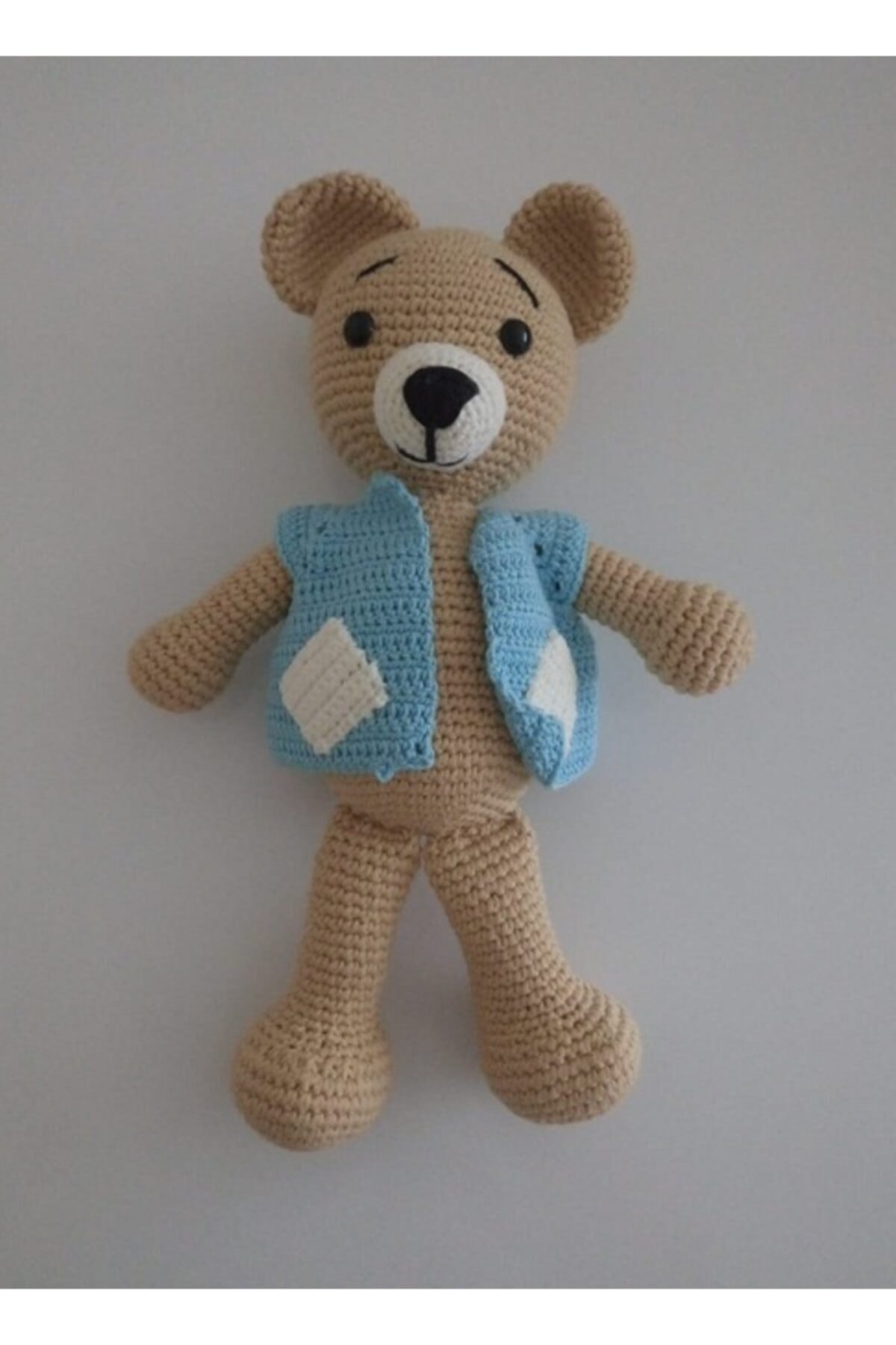 OYUNCAKPARK Yelekli Ayıcık Amigurumi Organik Oyuncak