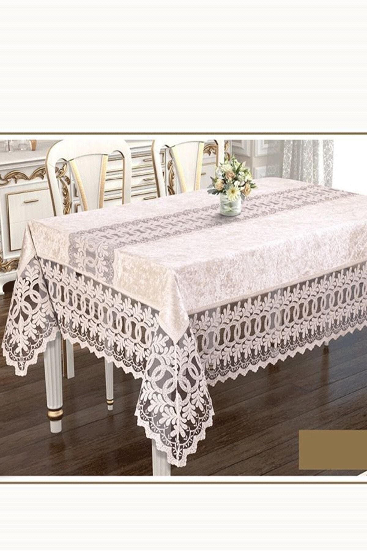 pw pink white home collection fransiz dantelli kadife quddi masa ortusu 160x260 cm fiyati yorumlari trendyol