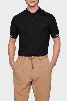 Logolu Regular Fit Düğmeli % 100 Pamuk Polo T Shirt Erkek Polo 50467113 001 Image 0