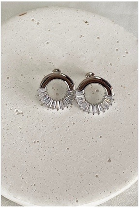 Z&D Xuping Silver Baget Zirkon Taşlı Trend Marka Model Küpe Image 0