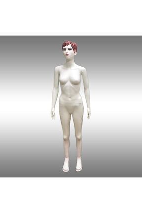 Kadın Boy Mankeni Makyajlı Plastik Vitrin Mankeni Beyaz M1 Image 0