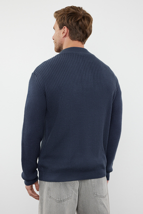 Indigo Casual Regular Yarım Balıkçı Yaka Düz Triko Kazak TMNAW22KZ1908 Image 4