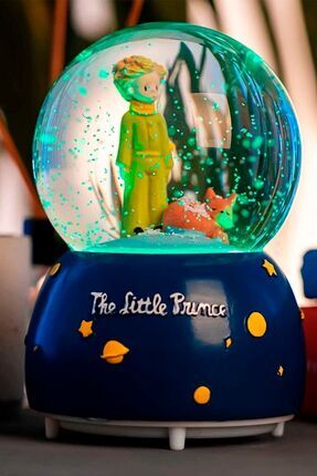 Yvz Home Little Prince Küçük Prens Işıklı Müzikli Kar Taneli Orta Boy Kar Küresi Model Image 0