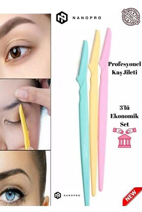 Yüz Jileti Ve Kaş Usturası Kadın Jileti Epilasyon 3'lü Ustra Seti Image 0