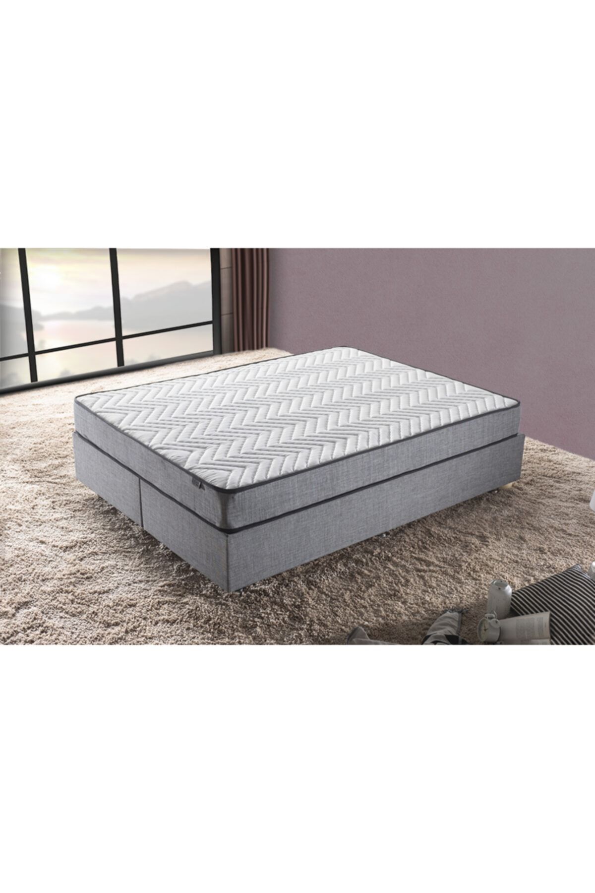 niron yatak niron silver yatak baza baslik seti 90x190 tek kisilik full ortopedik yatak gri keten baza ve baslik fiyati yorumlari trendyol