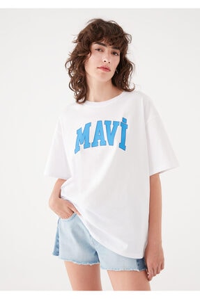 Logo Baskılı Beyaz Tişört 1600843-620 Image 0