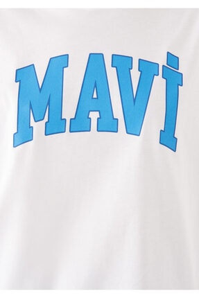 Logo Baskılı Beyaz Tişört 1600843-620 Image 5