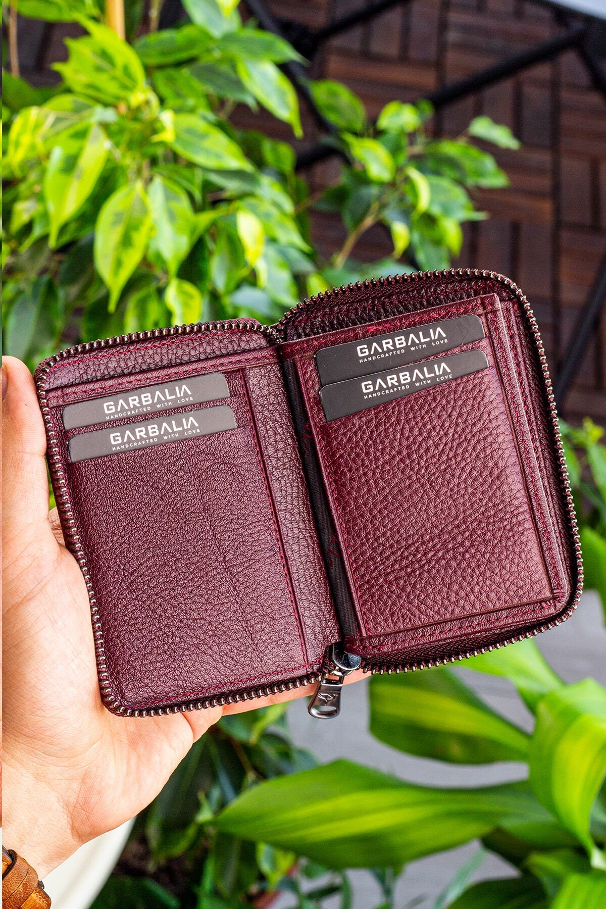 std unisex bordeaux زنجیره ای واقعی کارت چرمی کیف پول کلاسیک