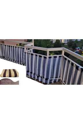 Balkon Demiri Için Bağcıklı Veya Kuşgözü Kapsül Halkalı Kahverengi Krem Korkuluk brandası Image 0