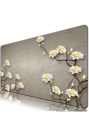 XXl 90*40 cm Gri 3D Resim Rahat Çalışma Ve Oyun Klavye Mausepad  /Klavye ve Fare Altlığı Image 0